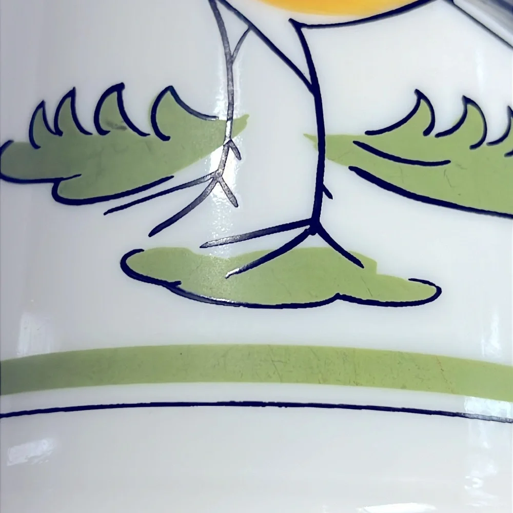 1970’s Milk Glass Bottle Vintage Bird Italy Egiasu Vase Kitchen Collectible 🇮🇹